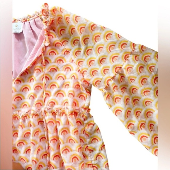 NWOT J. Marie Rainbows Balloon Sleeve Tiered Mini Dress Size XS - Picture 12 of 12